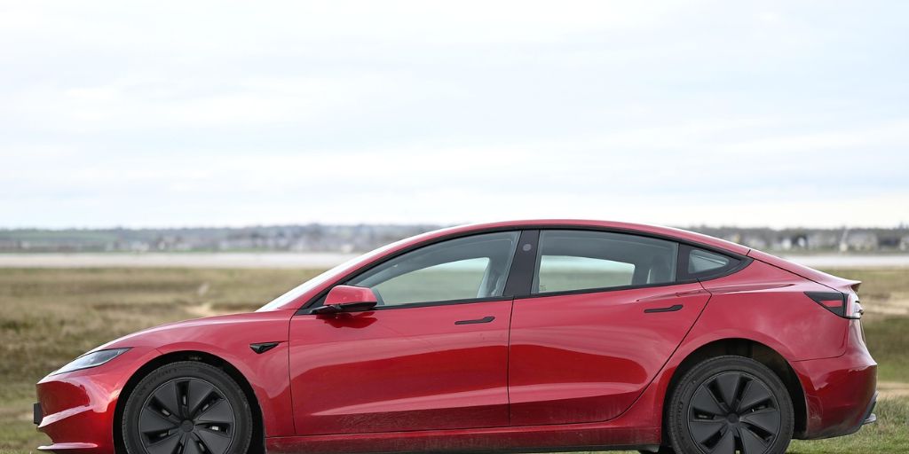 Tesla steht am Feld
